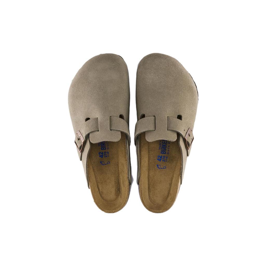 Birkenstock Бостон Мягкая стелька Без специальных функций Закрытый носок Тапочки Унисекс Цвет: Тауп Обычные Свободная посадка 560771