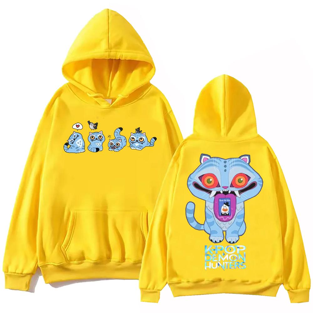 KPop Devil Hunter Tiger hoodie Harajuku Hip-hop pullover with trendy and high-quality print on the front and back