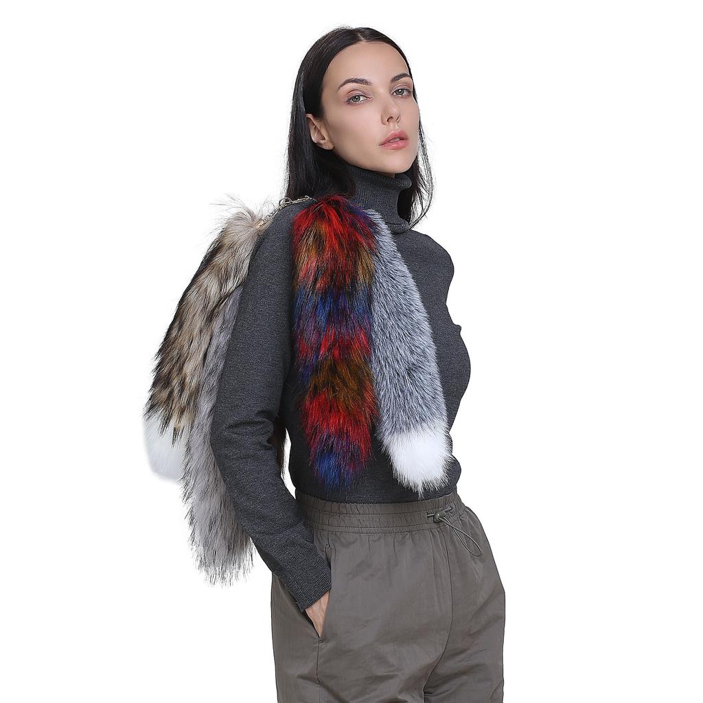 Большой экологически чистый меховой кулон на Хэллоуин, меховые аксессуары из лисьего хвоста, подвеска для женской сумки, брелок для автомобиля