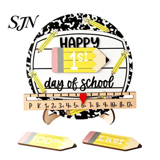 Educational Writing Board for Children First Day of School Chalkboard Sign, Reusable Wooden Milestone Board, Preschool Sign Back to