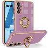 Case for Samsung Galaxy A53 5G - Purple - Shockproof Soft TPU - 360° Ring Stand - Plating
