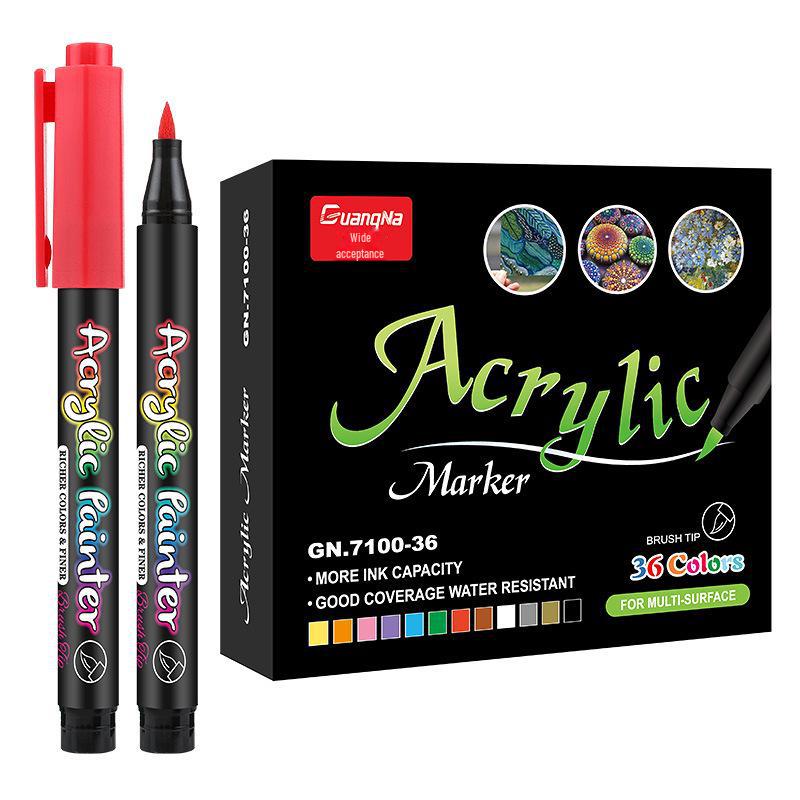 Acrylic Water-Based Paint Marker Pen for DIY, Graffiti, Body Painting - Soft Head Hand Account Painting Pen