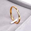 Titanium Steel Smooth Wedding Engagement Bands Rose Gold Color Couple Rings Jewelry