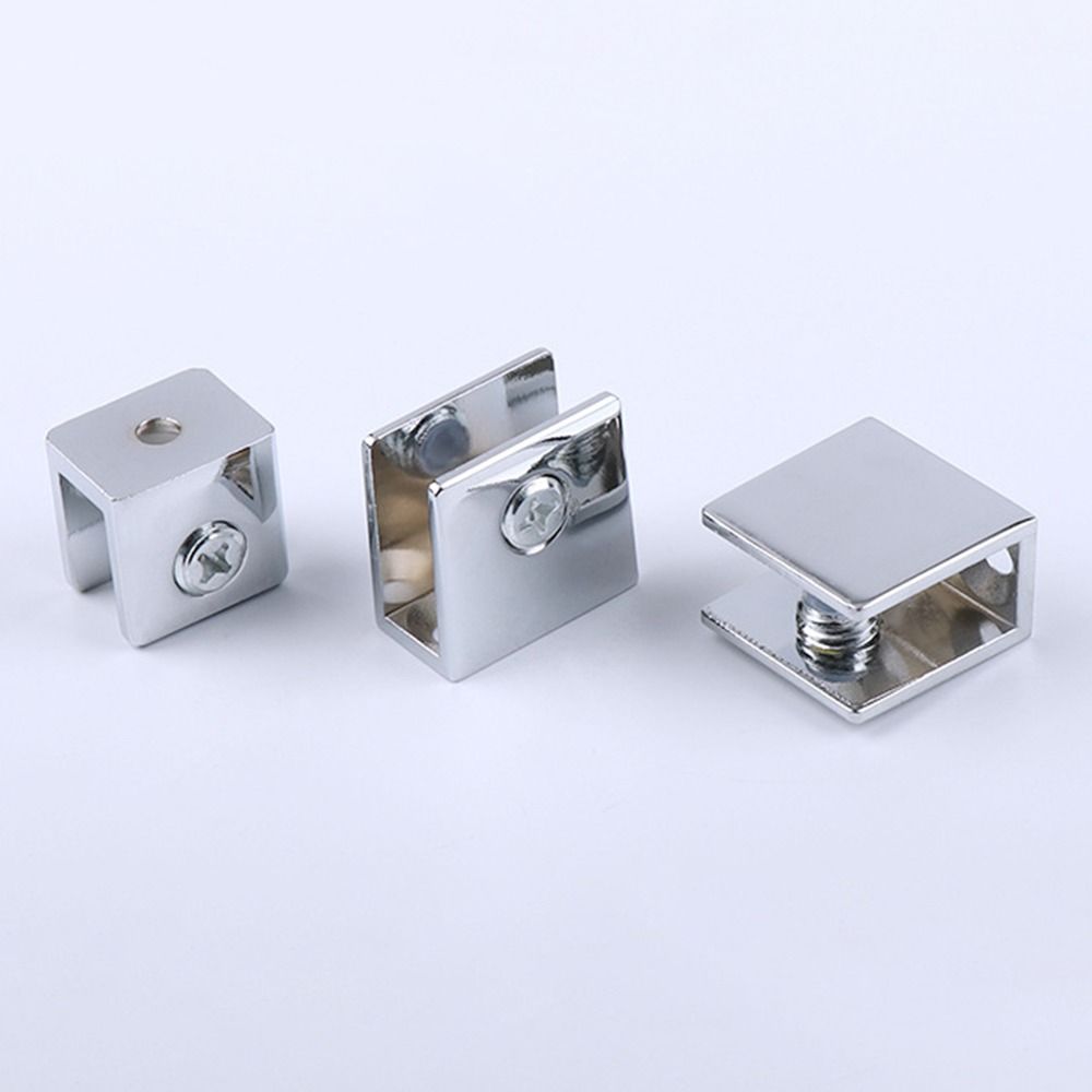 Alloy Nickel Finish Furniture Hardware Shelf Holder Support Panel Bracket Glass Clamp Shelves Clips