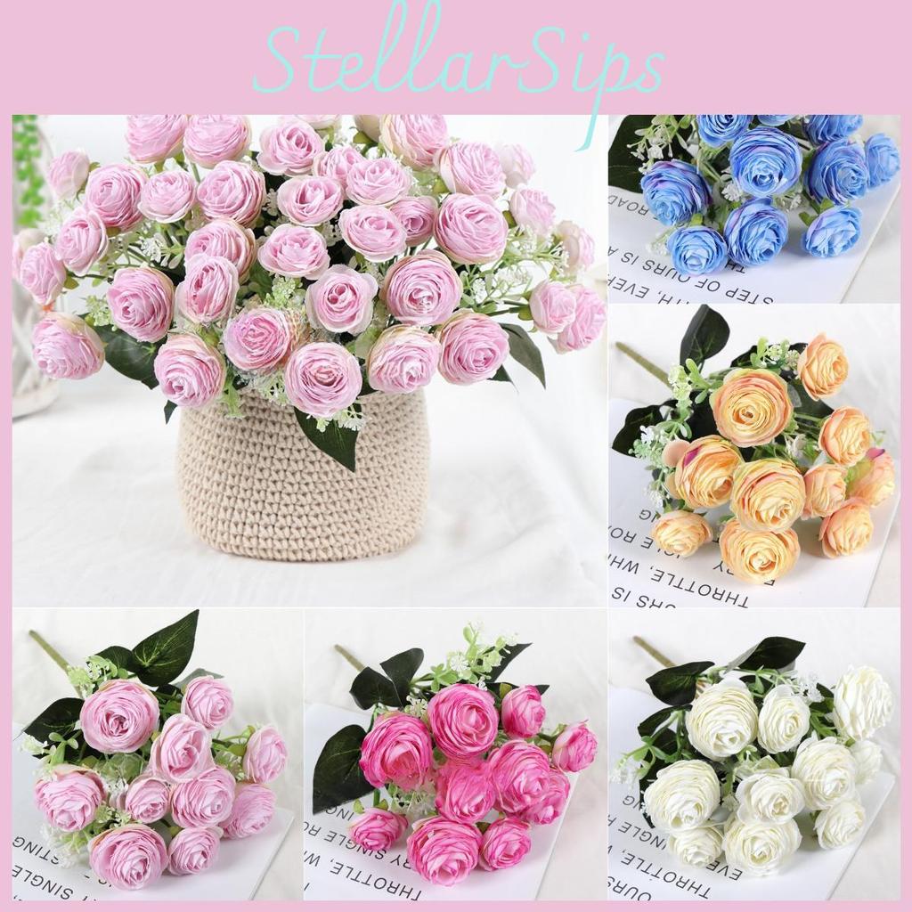 Artificial Rose Flower Bouquet With Silk Material For Home Decor And Wedding Events