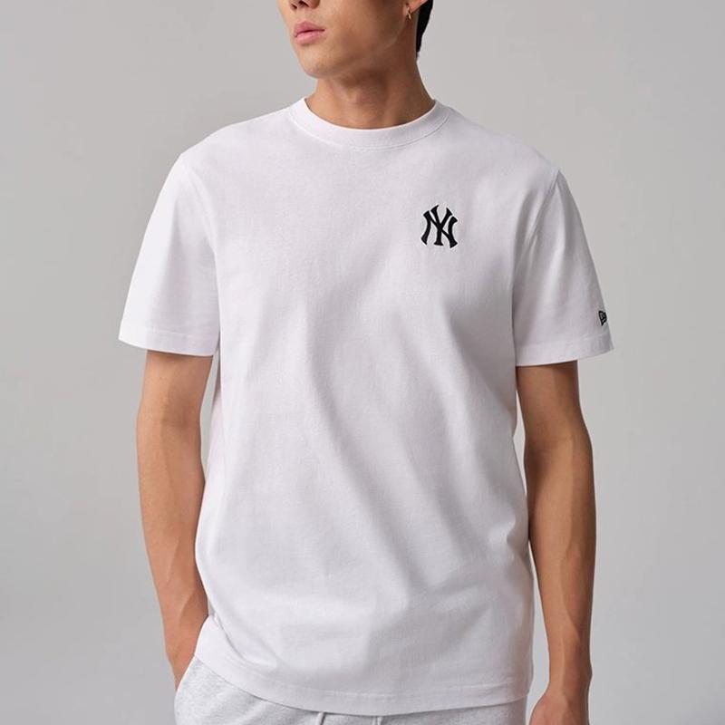 New Era Унисекс футболка с коротким рукавом свободного кроя с вышивкой New York Yankees Белый 14148861