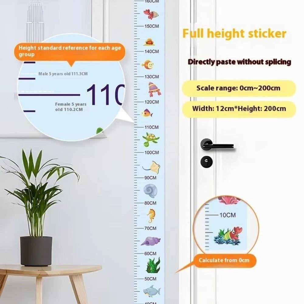 Self-adhesive Child Growth Chart Waterproof Height Measuring Tape Growth Chart Sticker  for Toddler