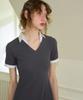 Salon De Yon Shirt Detail Mini Dress_ Gray