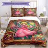 3pcs Duvet Cover Set (1*Duvet Cover + 2*Pillowcase, Without Core), Princess Peach Toadstool Print Soft All‑Season Bedding Set, Home Bedroom Decor Gift