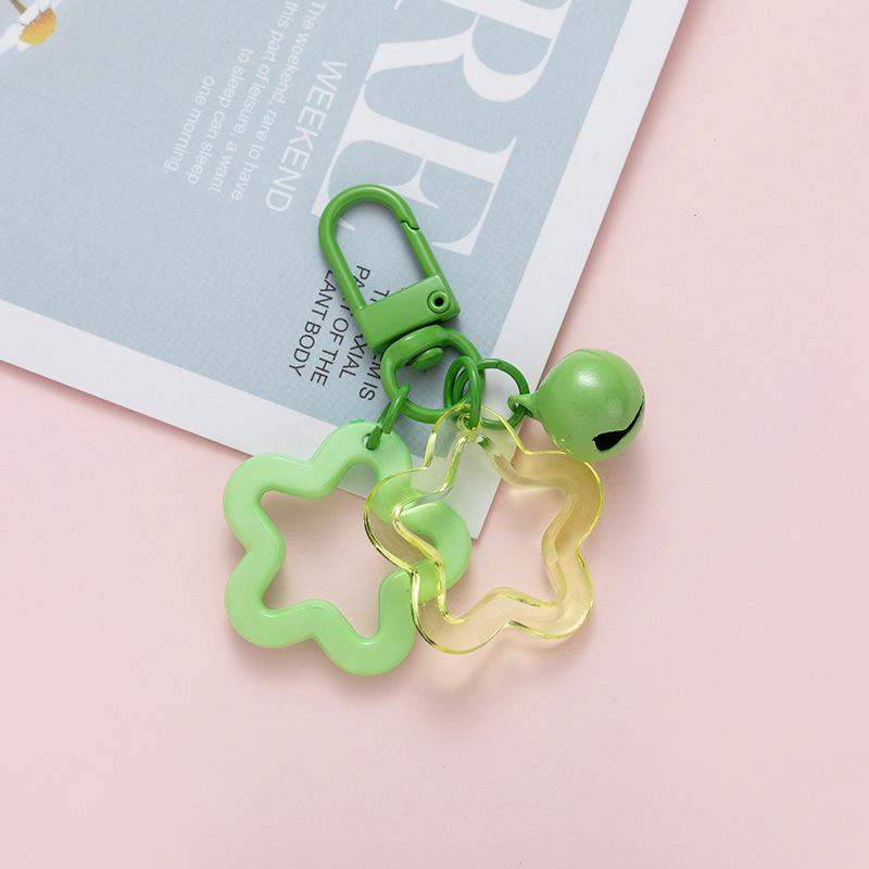 2 шт. корейской версии Ins Small Fresh Color Small Star Bell Keychain Candy Color Keyring Cuestionary Keychain Cuestionary Keychain Accessories