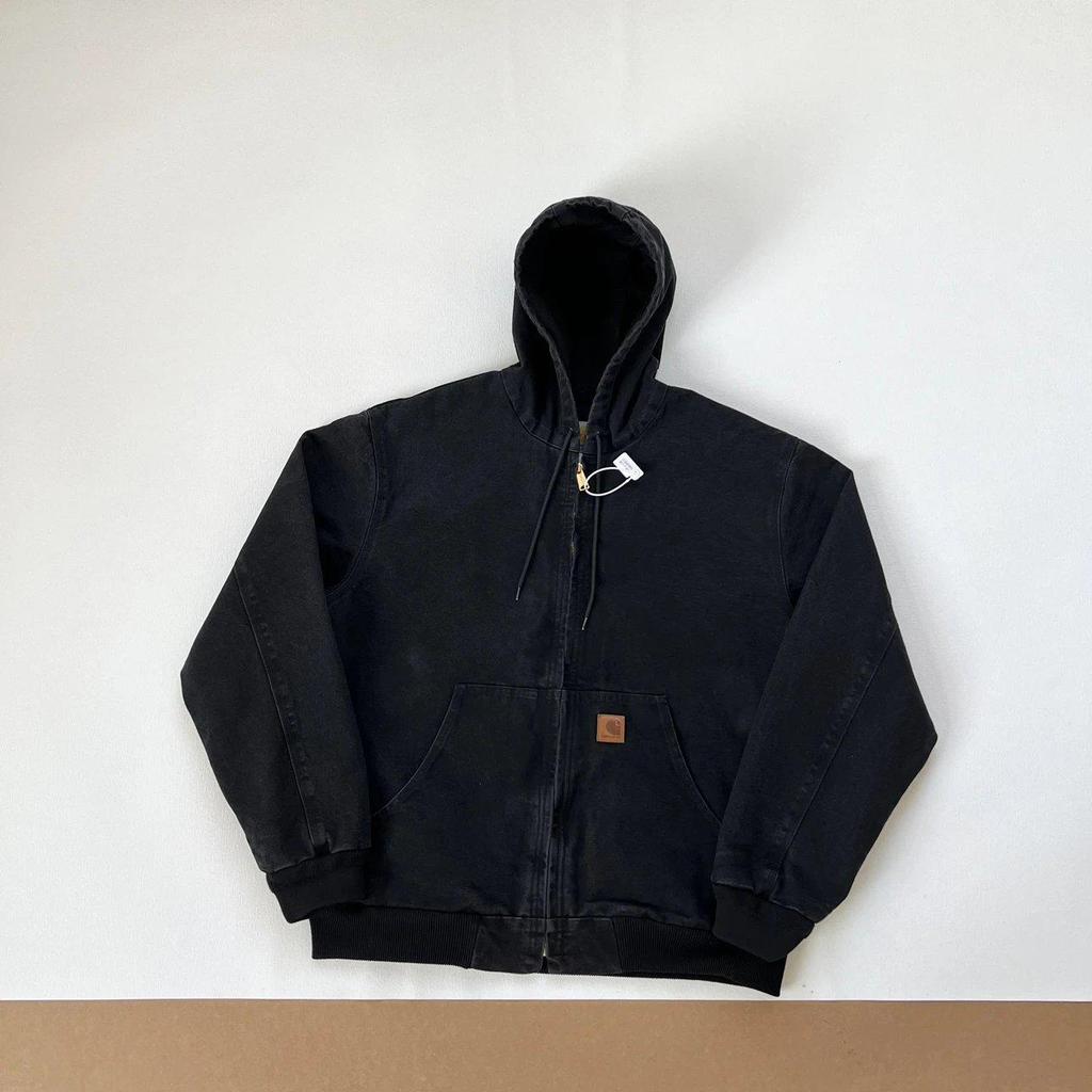 J25 Тяжелая стираная J130 Куртка-бомбер с капюшоном, потертая, винтажная, для автомобиля