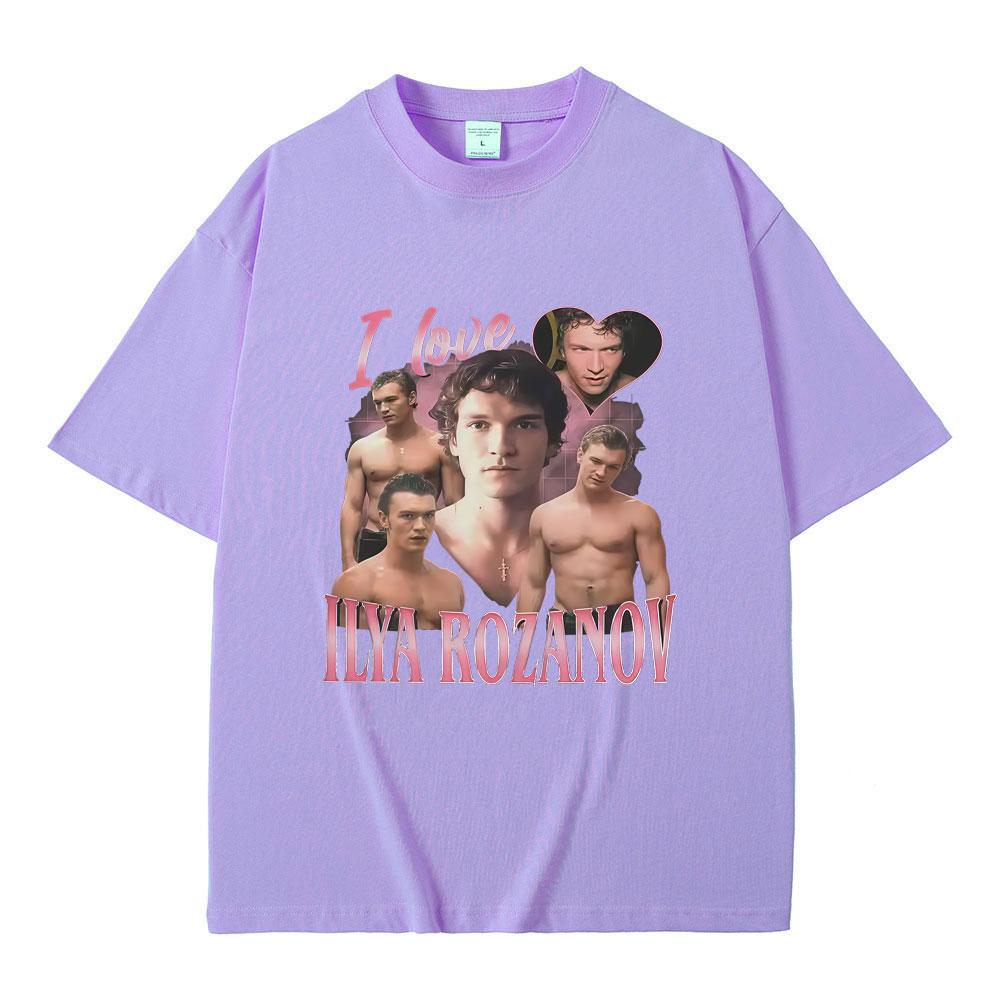 Heated Rivalry Tshirts I Love Ilya Rozanov Graphic T Shirts Men Women Casual Oversized Crewneck Tshirt Male Fashion Streetwear