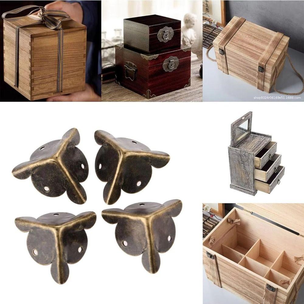 10pcs Rustproof Metal Edge Guard Covers Bronze Color Corner Guards Furniture Supplies