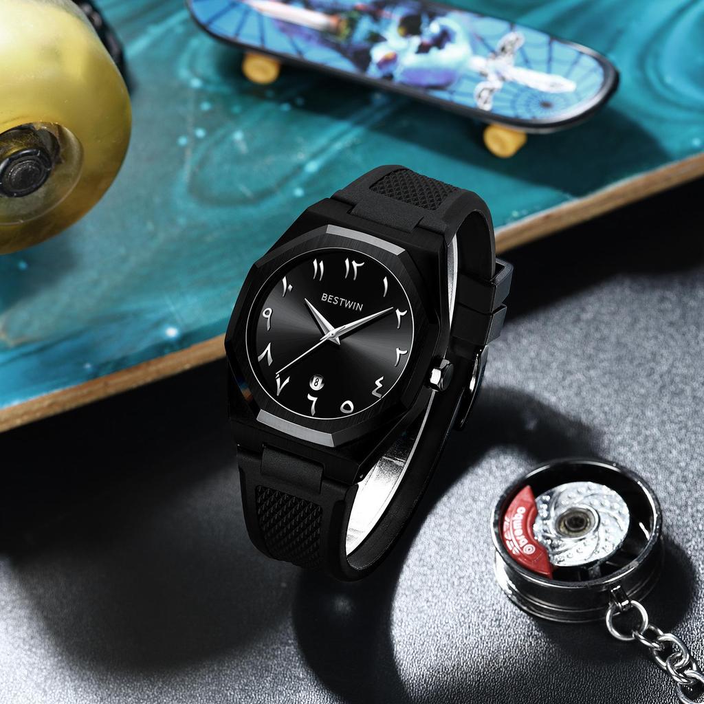 Мужские кварцевые часы высокого класса с арабскими цифрами – Элегантный деловой дизайн