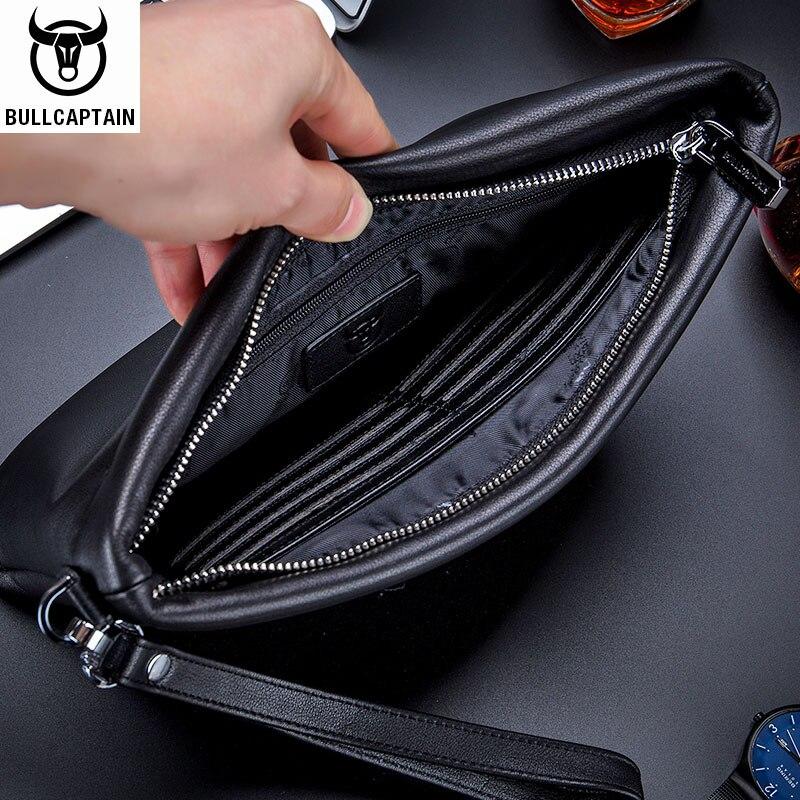 BULLCAPTAIN Брендовый мужской кошелек-клатч, кожаная мужская сумка, кожаная модная мужская повседневная сумка, дизайнерская сумка для Ipad, подходящая