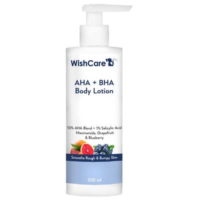 WishCare Лосьон для тела с 10% AHA + 1% BHA 200 мл для мужчин и женщин. Разглаживает грубую, сухую кожу.