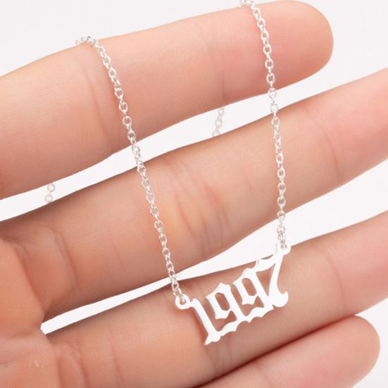 Ожерелье-цепочка из нержавеющей стали с номером года рождения 1980-2019, ювелирные изделия