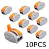 10pcs Spring Lever Terminal Block Electric Cable Wire Connector 2 Way Pin 32A