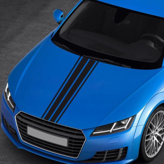 D-1040 стильная наклейка на крышку двигателя автомобиля декор в полоску эмблема повязка авто наклейка