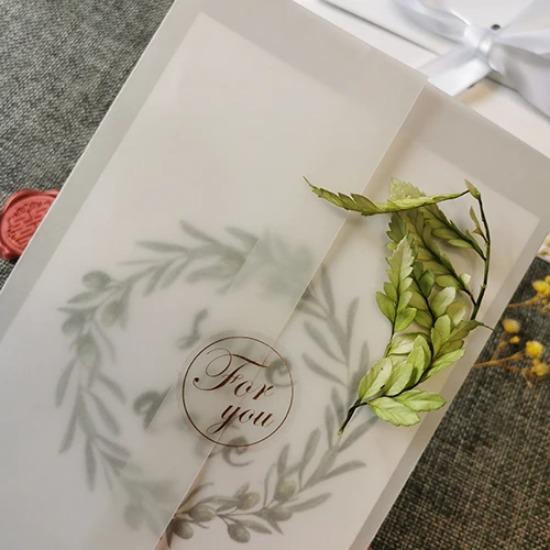 40pcs/lot Luxury Custom Translucent Sulfuric Acid Paper Gift Envelopes Wedding Invitation Envelope Postcard Envelopes