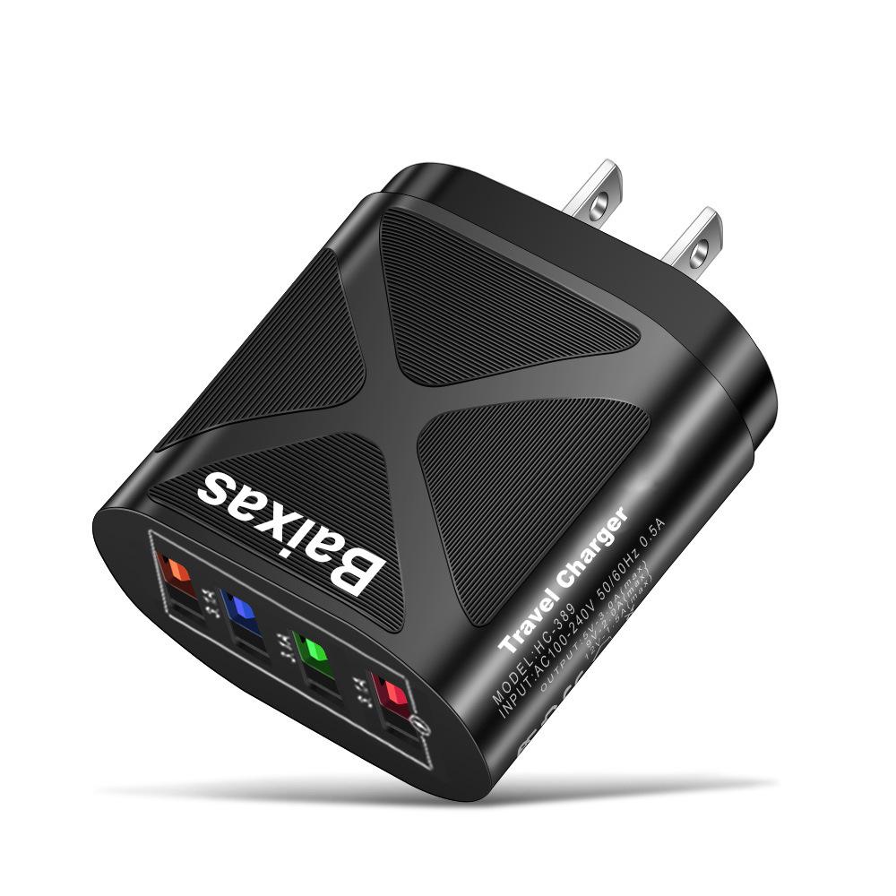 4-портовое USB-зарядное устройство для путешествий 5 В / 2,4 А Быстрая зарядка - вилка AU/EU/UK/US