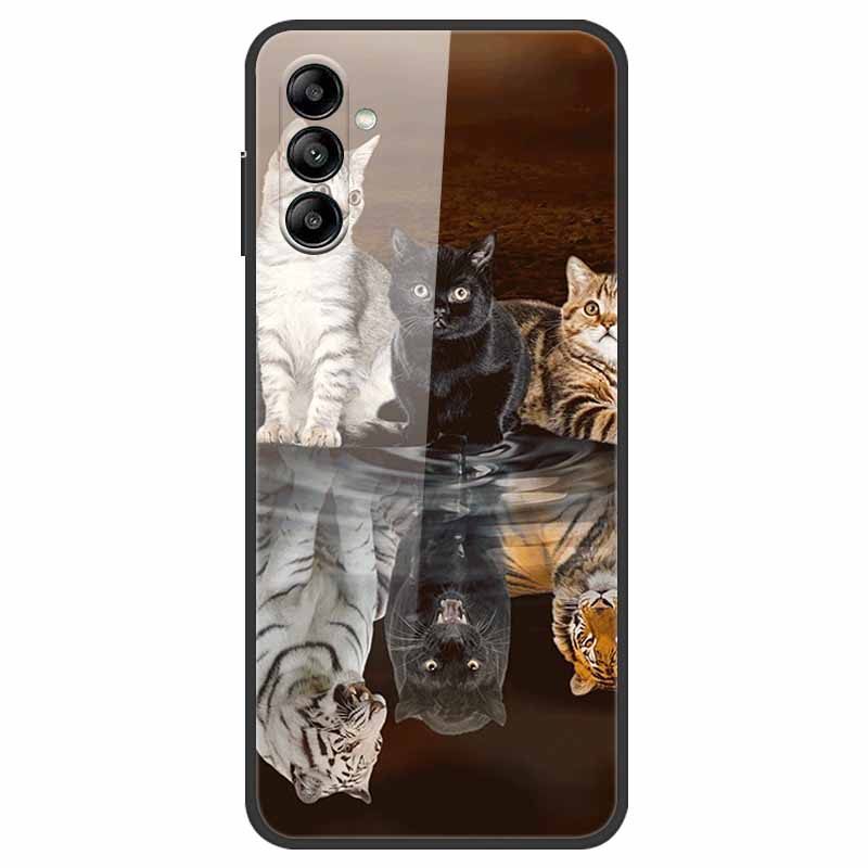 Для Samsung A14 A34 A54 5G Чехол из закаленного стекла Роскошная задняя крышка Жесткие чехлы для Samsung Galaxy A54 A34 A14 Защитный милый чехол