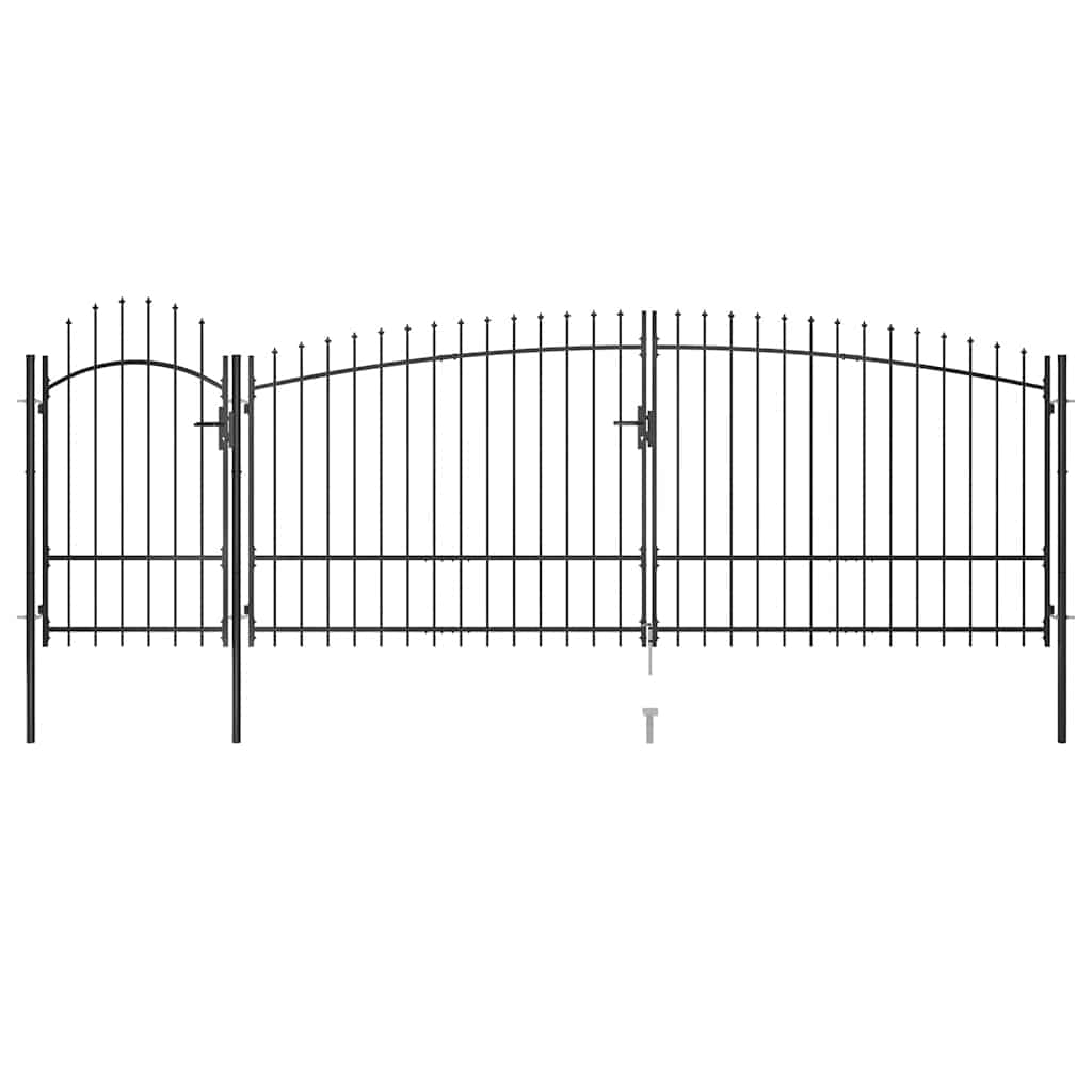 Woerden Garden Gate with Spearhead Design 5 x 1.75 m Black