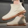 Men Work Chef Shoes Waterproof Oil-proof Kitchen Work Cook Boots Non-slip Ankle Rain Boots Man Hotel Restaurant Safety Footwear