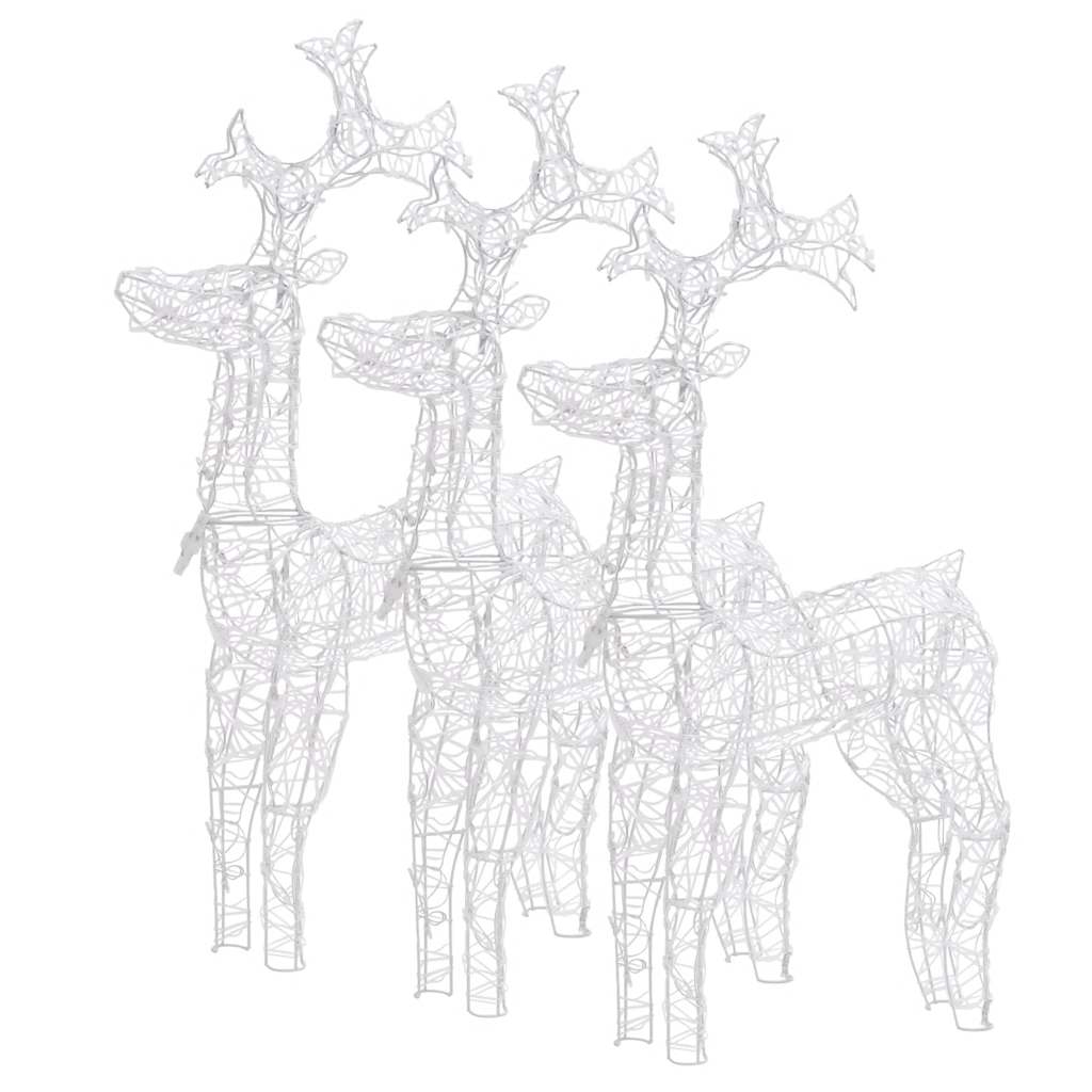 Reindeer Christmas Decoration 3 Pcs. 60x16x100 cm Acrylic