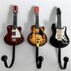 Guitar Wall Hook Guitar Shaped Wall Hooks Metal Hooks Wall Mounted Vintage Decorative Hooks Rack Hangers for Hanging Clothes Coats Towels Keys Hats