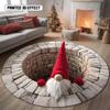 Gnome Christmas 3D Printed Round Mat Santa Claus Christmas Rug Decor Christmas Welcome Door Mat Winter Home Decor Christmas Gift