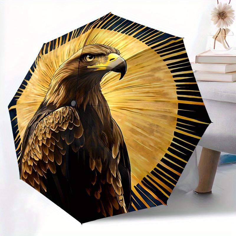 1pc Eagle Emblem Automatic Opening/closing Umbrella with Auto Open/Close, Perfect Gift for Friends, Durable Plastic Handle yy250801199