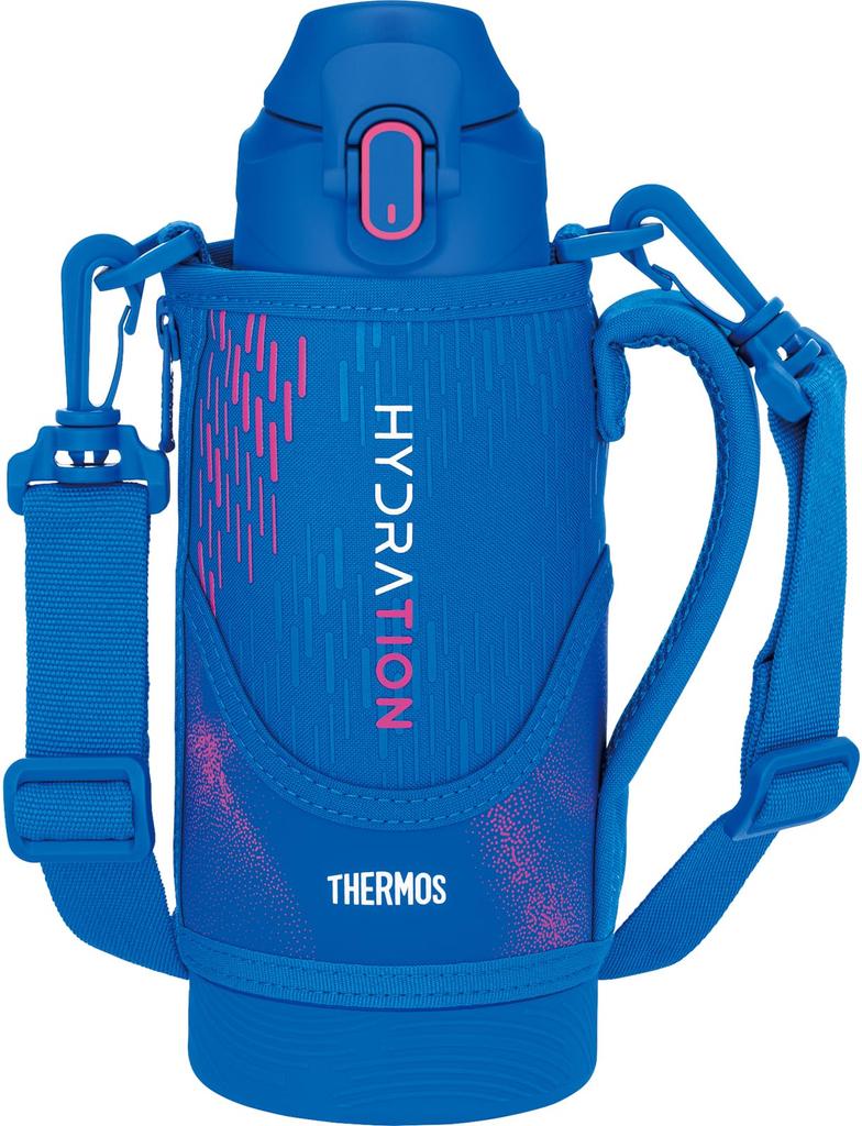 Thermos Водяная вакуумная изоляция Спортивная синяя для холодной погоды Включает ремень BLP Бутылка, Бутылка, 800 мл, Розовая, Хранение, Детская, Чехол, Удобная для ношения на плече