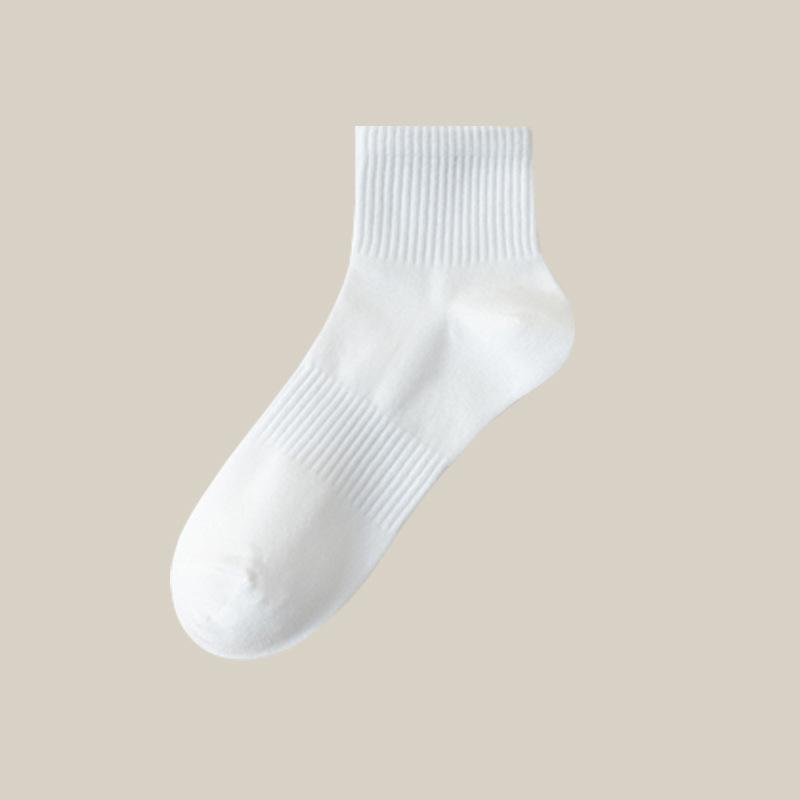 Women's Autumn Mid-calf Socks, Summer Thin Sweat-absorbing and Breathable Cotton Socks, Solid-colored Short Socks, Spring and Autumn Long Calf Socks