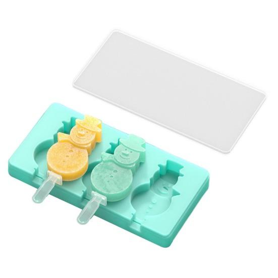 Kids Cartoon Shape Popsicle Molds Food-Grade Silicone Reusable Sticks Non-Stick Design Easy Release Ice Cream Mold
