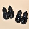 Spring and Autumn Girls' Loafers Shoes Bow Tie School Style Children's Single Shoes Black Small Leather Shoes