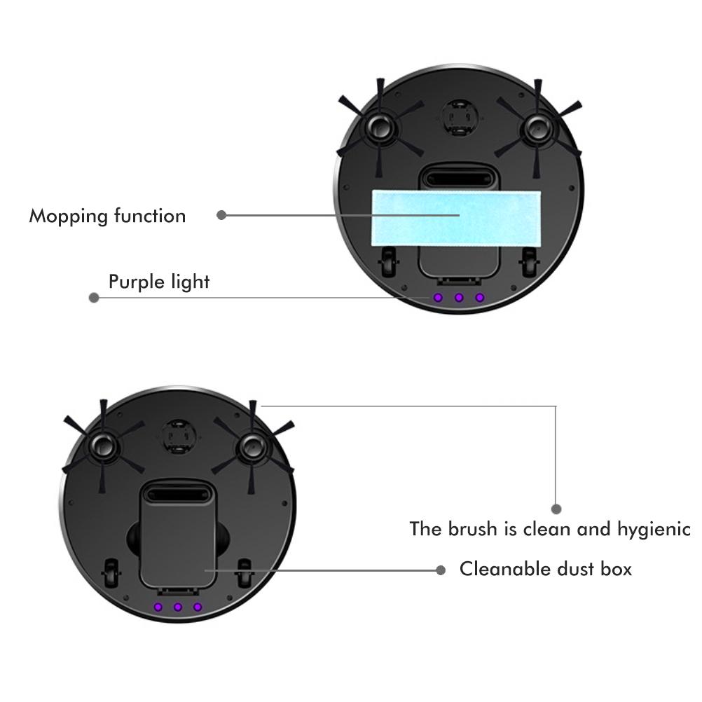 Подметальный робот-пылесос 3 в 1 Интеллектуальный робот-пылесос с функцией всасывания, подметания и протирки