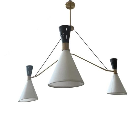 Люстра «Спутник» с тремя рожками и абажурами в стиле середины века, подвесной потолочный светильник для столовой, кухни, гостиной, спальни, уникальный