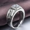 Ring New Men's Ring Men's Domineering Fashion Diamond Ring Simulation Diamond Ring Men's  Platinum Plated Moissanite Ring
