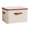 With Lid Linen Zipper Storage Boxes Foldable Clothing Storage Basket Wardrobe Organiser  Dormitory