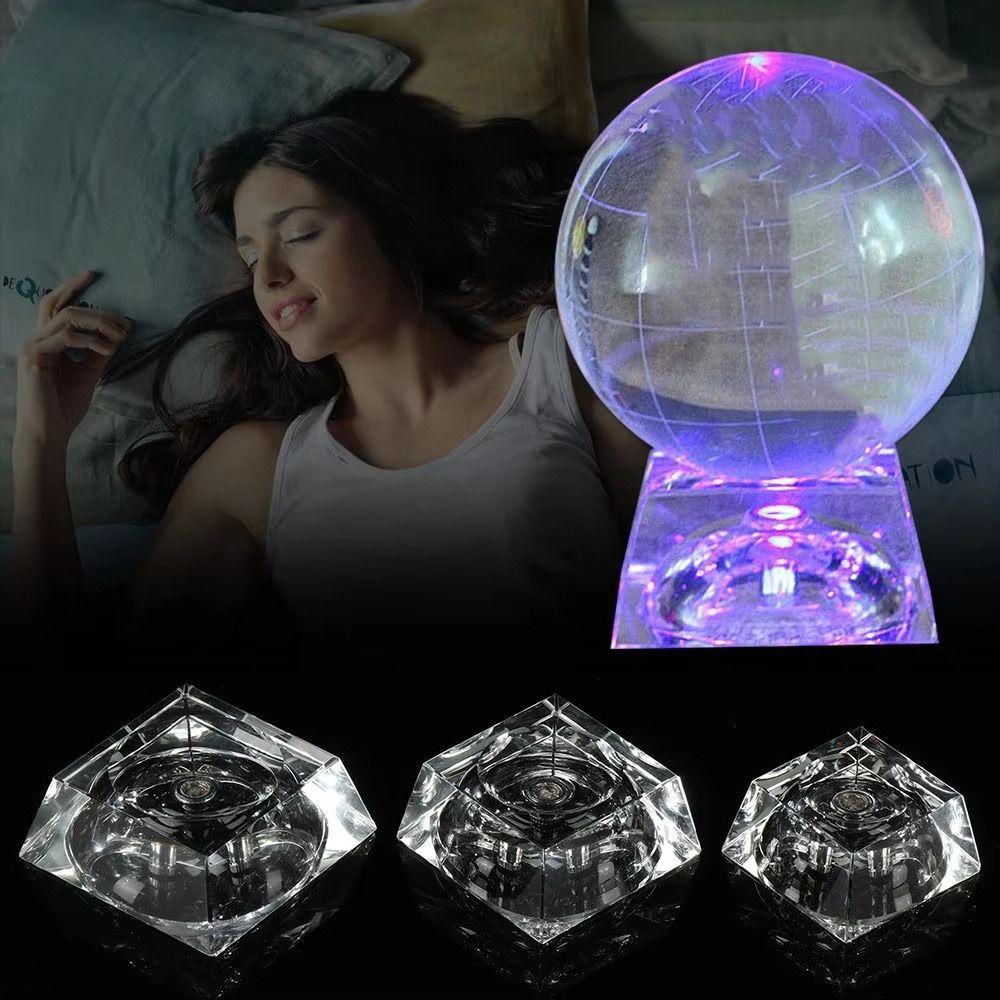 Прозрачный светодиодный держатель для стеклянной сферы, украшение для дома, стеклянный светящийся пьедестал, подставка для хрустального шара, подарок