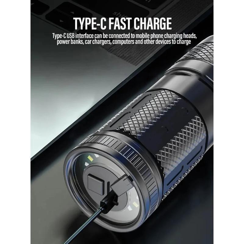 30 Вт светодиодный белый лазерный вращающийся зум-фонарик высокой мощности XHP50 уличный многофункциональный телескопический зум-пластиковый фонарик с задним освещением