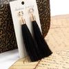 Bohemian Tassel Earring Black White Blue Red Silk Fabric Long Drop Dangle Earrings for Women Jewelry