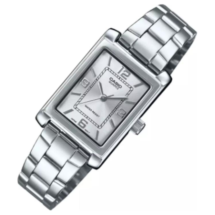 Casio Модный тренд Часы с кварцевым механизмом и стальным ремешком Женские часы Серебристые LTP-1234DD-7A