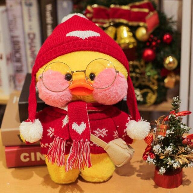 30cm Cute Plushie Lalafanfan Yellow Duck Stuffed Animals Soft Plush Toys For Girls Kids Kawaii Doll Birthday Christmas Gift