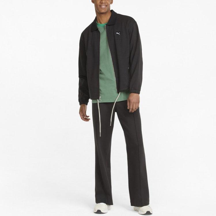 Puma Ami Paris Collaboration Embroidered Knit Zip-Up Collar Jacket Men Jacket Black 534066-01