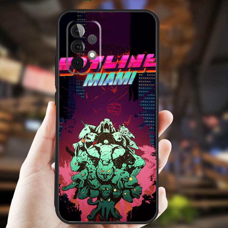 Игровой чехол Hotline Miami для Samsung Galaxy A34 A06 A05 A32 A16 A55 A36 A26 A54 A14 A22 A52 A35 A15 A53 A13 A56