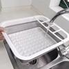 Foldable Dish Rack with Sink Shelf for Bowls, Dishes, and Chopsticks - Compact Storage and Drain Basket.