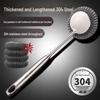 Stainless Steel Pot Brush with Long Handle - Large Steel Wool Ball for Stain Removal and Pot Scrubbing