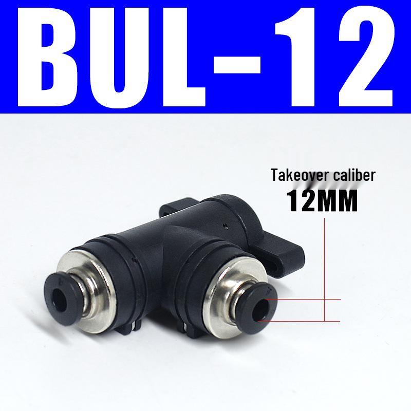Pneumatic BUC-6-10 Hand Valve: 8mm Air Hose, 12mm Manual Straight Valve with Quick Connect Fitting